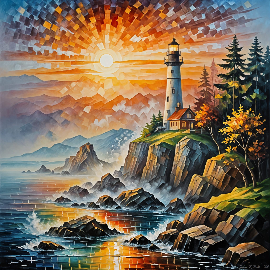 Lighthouse on Rocks