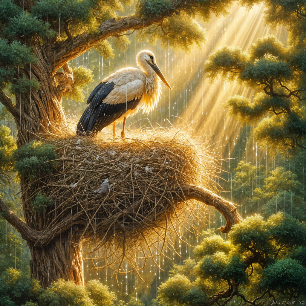 Stork in Nest
